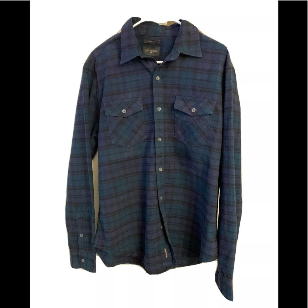 True Religion Flannel Button Down Long Sleeve (L)
